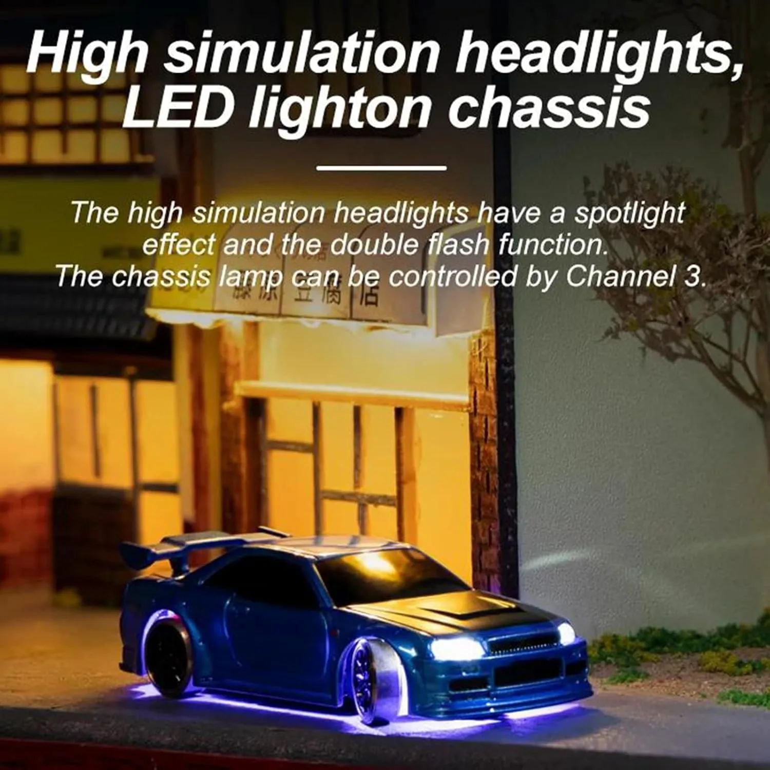 Turbo Racing 1:76 Scale Drift RC Car, Table Racing 2.4GHZ Remote Control Mini Model Car with Gyro Full Proportional RTR for Adults Toys (C64-Green)