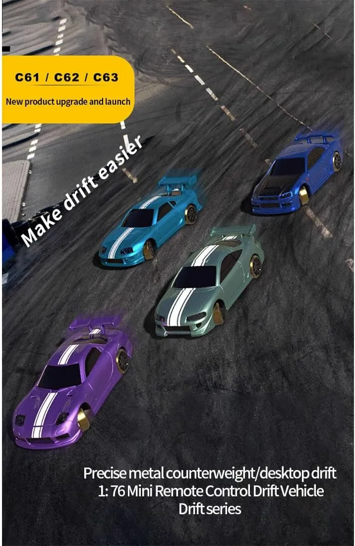 Turbo Racing C63 1/76 RC Car,2.4G 3CH Electric Racing Car Model with Wireless Remote Control,Birthday Xmas Gift for Teens and Adults(RTR Version/Blue), Medium, 1285S188A6