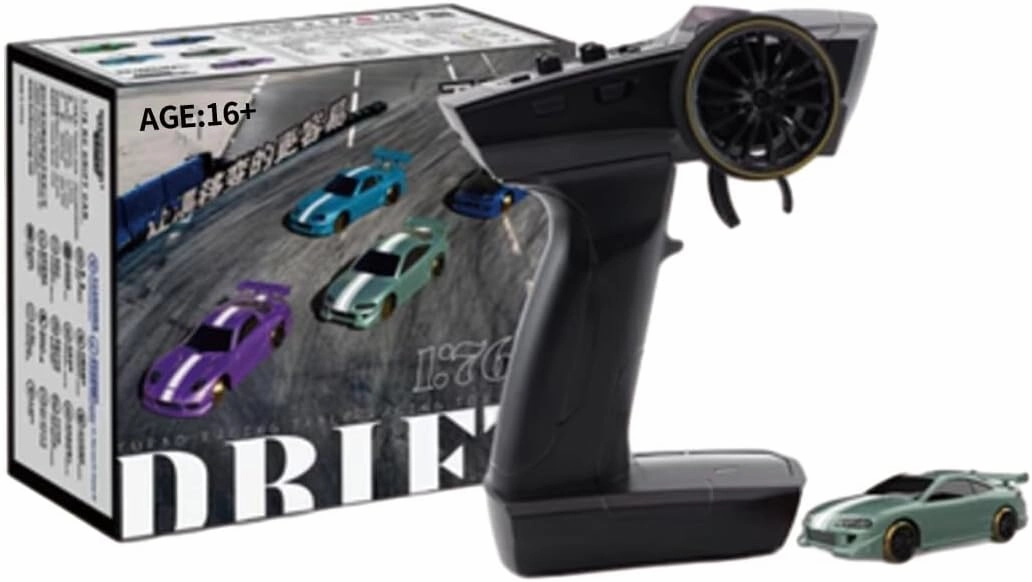 Turbo Racing C62 1/76 Scale Mini RC Drift Cars for Adults, 2.4G 3CH RWD Electric Remote Control Vehicle, Desktop Racing Car Model with High Speed & LED Light