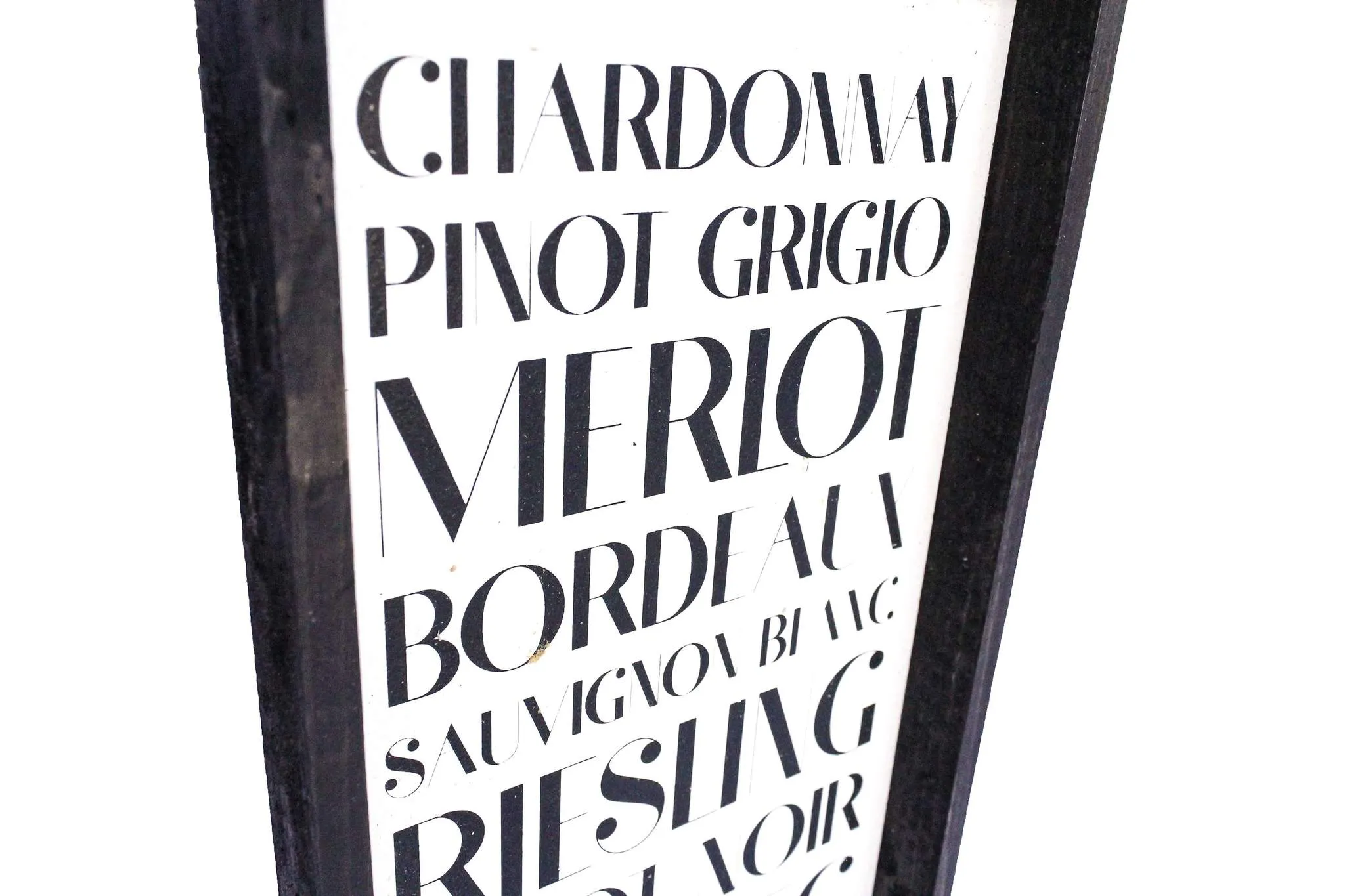 Types of Wine Wood Sign