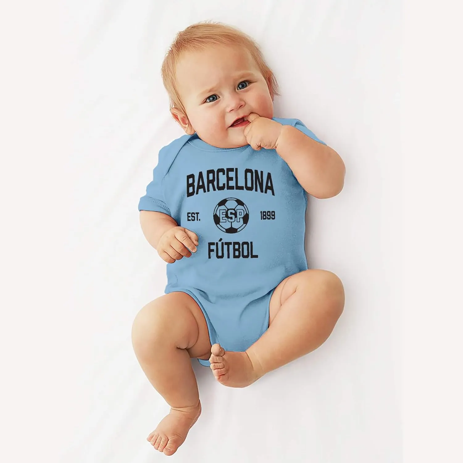 UGP Campus Apparel Barcelona Away Kit World Classic Soccer Football Arch Infant Creeper Bodysuit