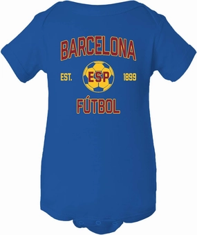 UGP Campus Apparel Barcelona Away Kit World Classic Soccer Football Arch Infant Creeper Bodysuit