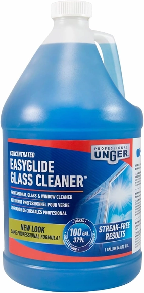 Unger Professional Streak-Free EasyGlide Glass Cleaner Concentrate, 1 Gallon – Ammonia-Free, Makes 100 Gallons of Solution, Safe for Tinted Windows, LOW-E Glass, Windshields & Mirrors