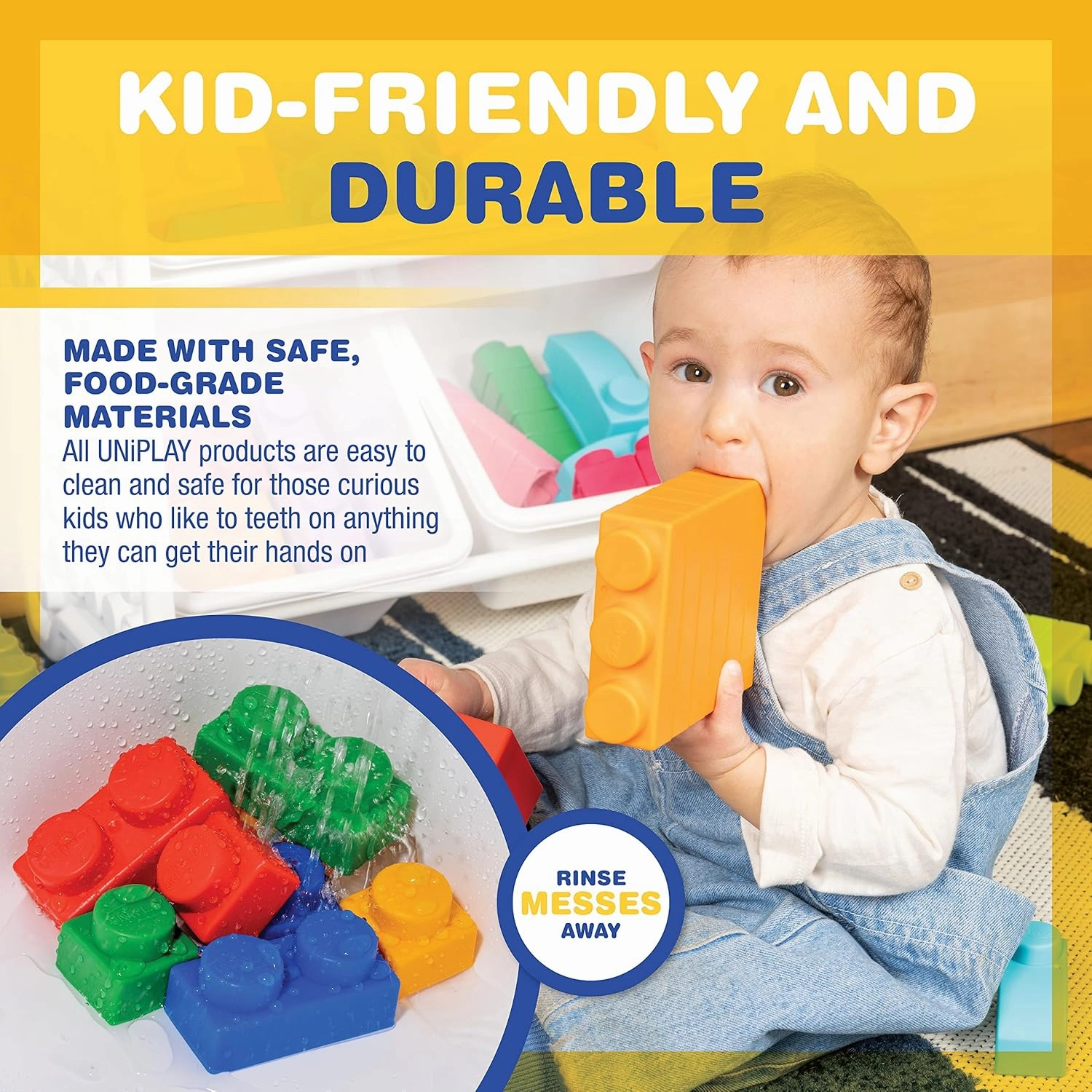 UNiPLAY Plus Soft Building Blocks — Creativity Toy, Educational Play, Cognitive Development, Early Learning Stacking Blocks for Infants and Toddlers, Primary (80-Piece Set)