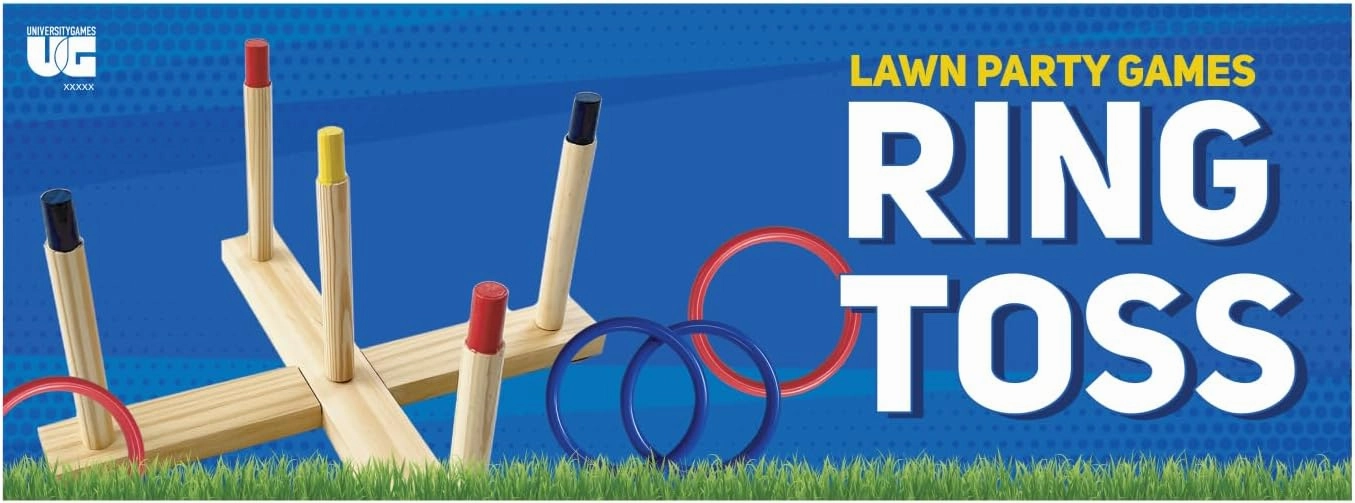University Games Front Porch Classics, Ring Toss, The Classic Outdoor Lawn Party Game, for 2 Players Ages 8 and Up