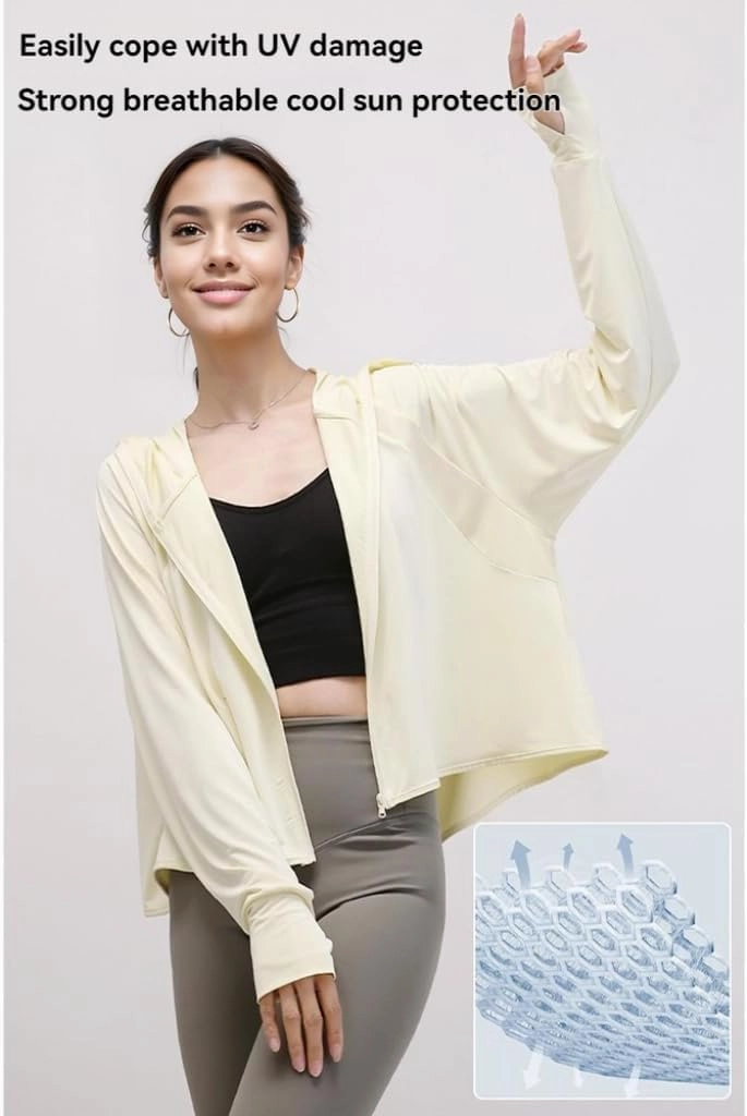 UPF50  UV Protection Hoodie (Lab-Tested ≥95% UV Block), Detachable Visor for Hiking/Beach/Driving【Free UV Card】