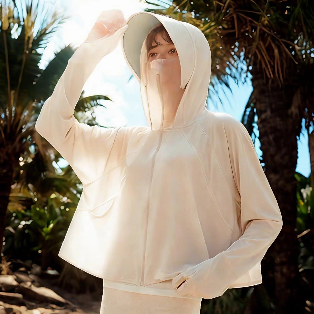 UPF50  UV Protection Hoodie (Lab-Tested ≥95% UV Block), Detachable Visor for Hiking/Beach/Driving【Free UV Card】