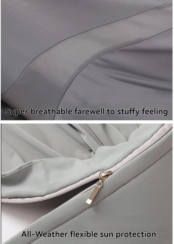 UPF50  UV Protection Hoodie (Lab-Tested ≥95% UV Block), Detachable Visor for Hiking/Beach/Driving【Free UV Card】