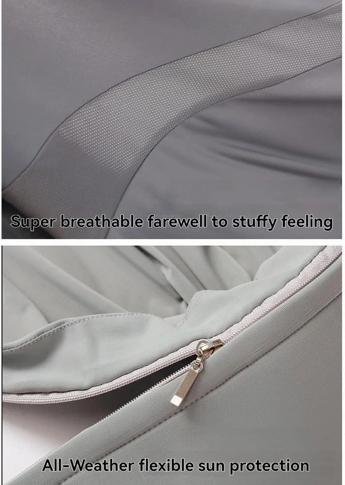 UPF50  UV Protection Hoodie (Lab-Tested ≥95% UV Block), Detachable Visor for Hiking/Beach/Driving【Free UV Card】