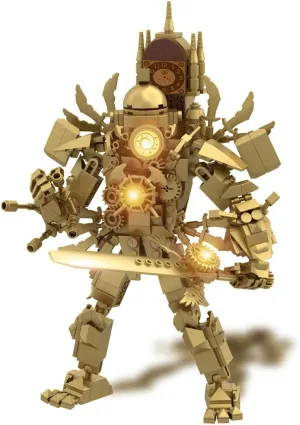 Upgraded Titan Clock Man Building Block Toys, Toilet Titan Building Blocks Titan Clock Man Game Model Toys, Action Figure Set (Clock Man)