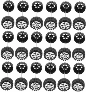 UPKOCH 1set Toy Car Wheel and Axle Kit Plastic Wheels with Axles for Craft Projects Black for Boy Girl Model Building and Creative Play