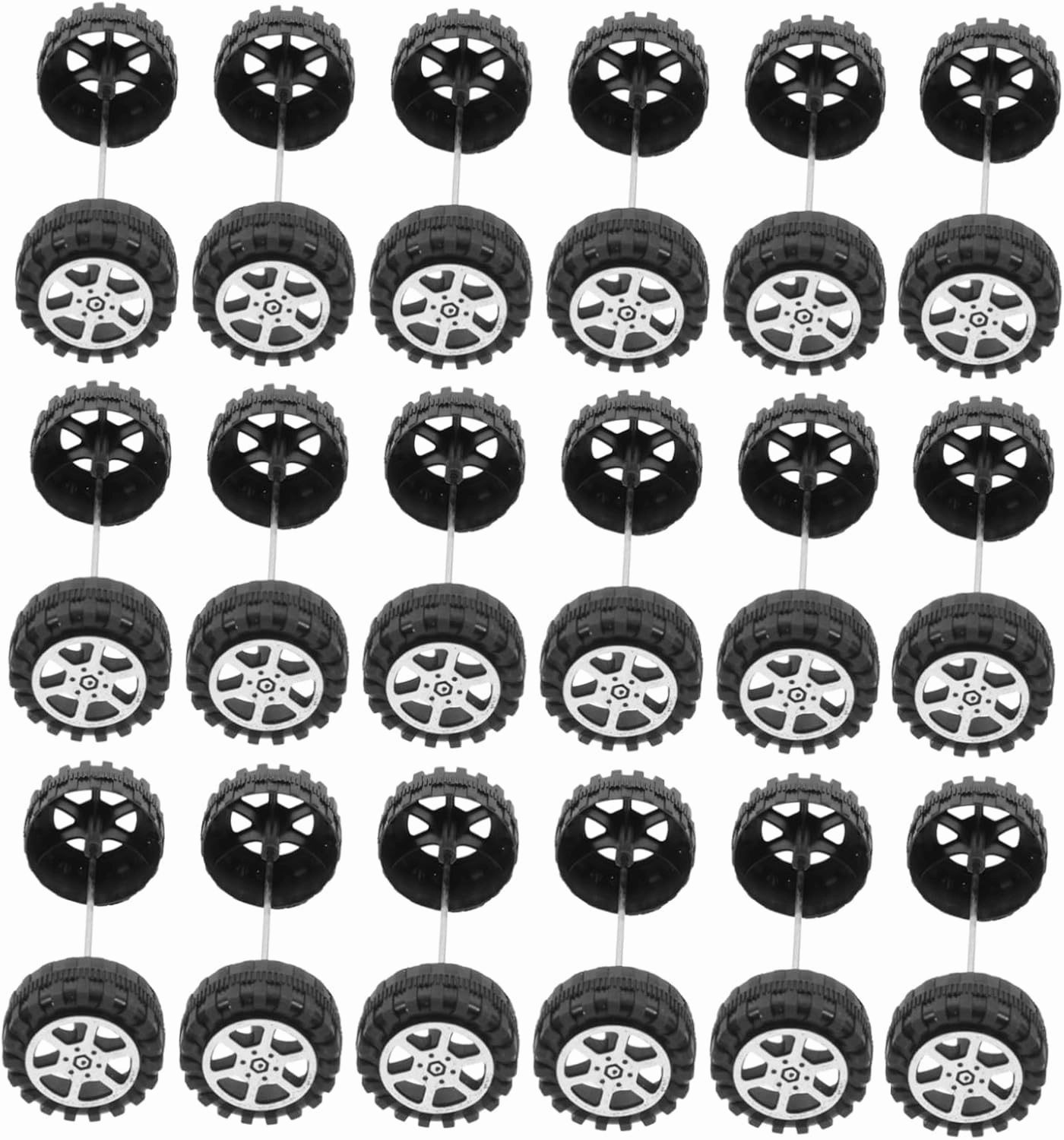 UPKOCH 1set Toy Car Wheel and Axle Kit Plastic Wheels with Axles for Craft Projects Black for Boy Girl Model Building and Creative Play