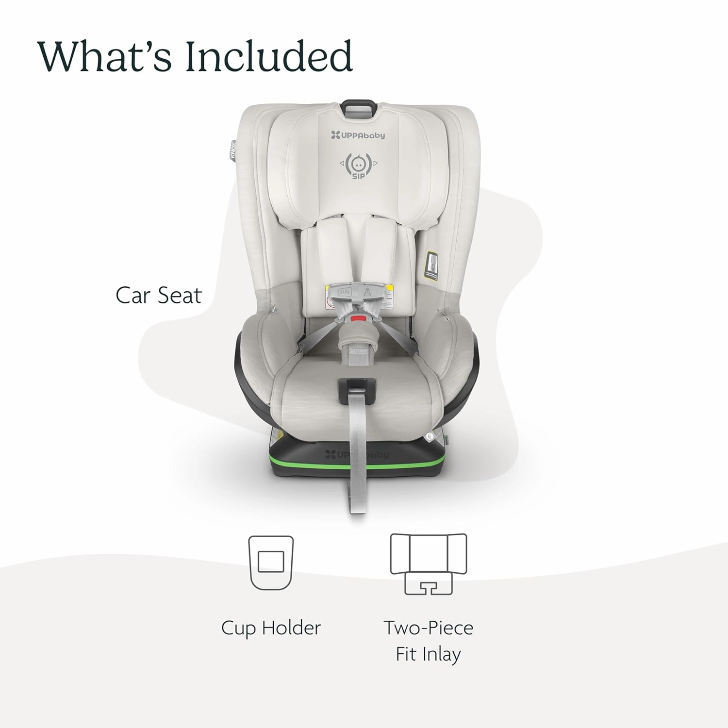 UPPAbaby Knox Convertible Car Seat/Rear Facing and Forward Facing/Intuitive Safety Features/Koroyd   CleanTech Technology/Removable Cup Holder Included/Bryce (White   Grey Marl)