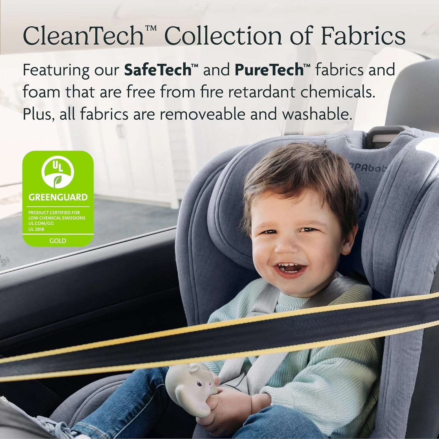 UPPAbaby Knox Convertible Car Seat/Rear Facing and Forward Facing/Intuitive Safety Features/Koroyd   CleanTech Technology/Removable Cup Holder Included/Bryce (White   Grey Marl)