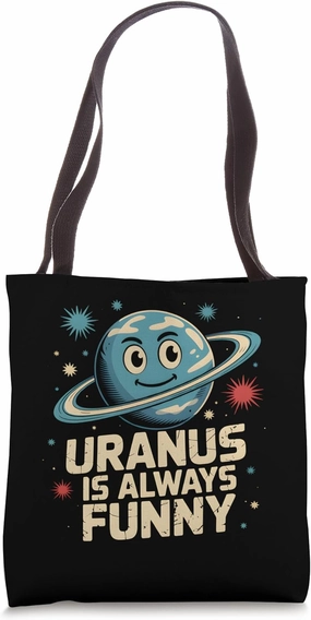 Uranus Joke Design - Funny Retro Space Humor for Geeks Tote Bag