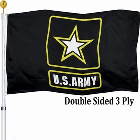 US Army Military Flag 3x5 Outdoor Double Sided- American United States Army Star Black Flags 3 Ply Heavy Duty Fade Resistant Banner for Outdoor Indoor Garage Wall