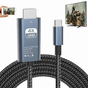USB C to HDMI Adapter Cable - Thunderbolt 3/4 4K 60Hz MHL Cord for Dell HP Surface MacBook Pro Air Laptop Type C Android Phone Devices Galaxy S22 S21 S20 S10 S9 S8 Note 20 10 Samsung Dex to Monitor TV