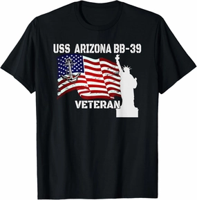 USS Arizona BB-39 Battleship Veterans Warship Father Grandpa T-Shirt