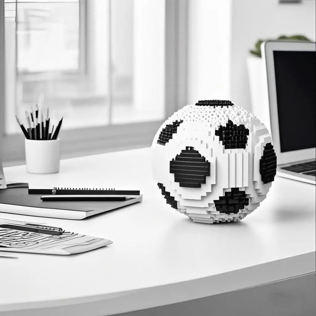 Uvini Micro Building Blocks Football Building Sets, Home Office Desktop Ornaments, Football Enthusiast Building Blocks Kit for Adults 850 PCS