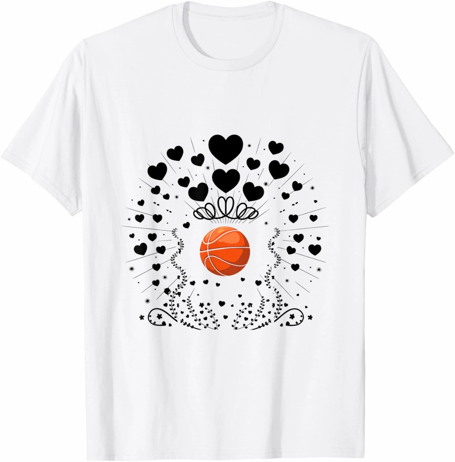 Valentine Basketball Shoot Court Player T-Shirt