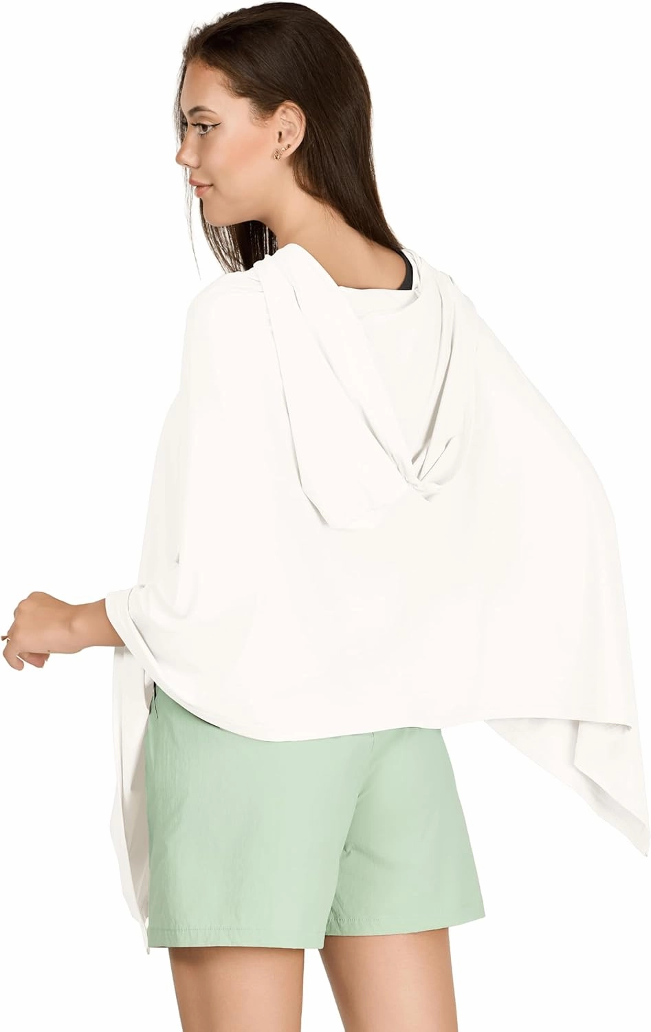 VENVSBEE UPF 50  Hooded Sun Poncho for Women, Lightweight UV Beach Cover Up, Travel Swimsuit Wrap