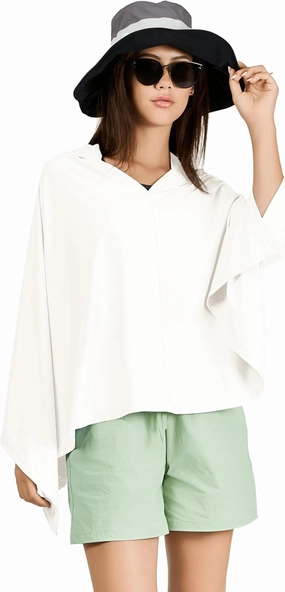 VENVSBEE UPF 50  Hooded Sun Poncho for Women, Lightweight UV Beach Cover Up, Travel Swimsuit Wrap