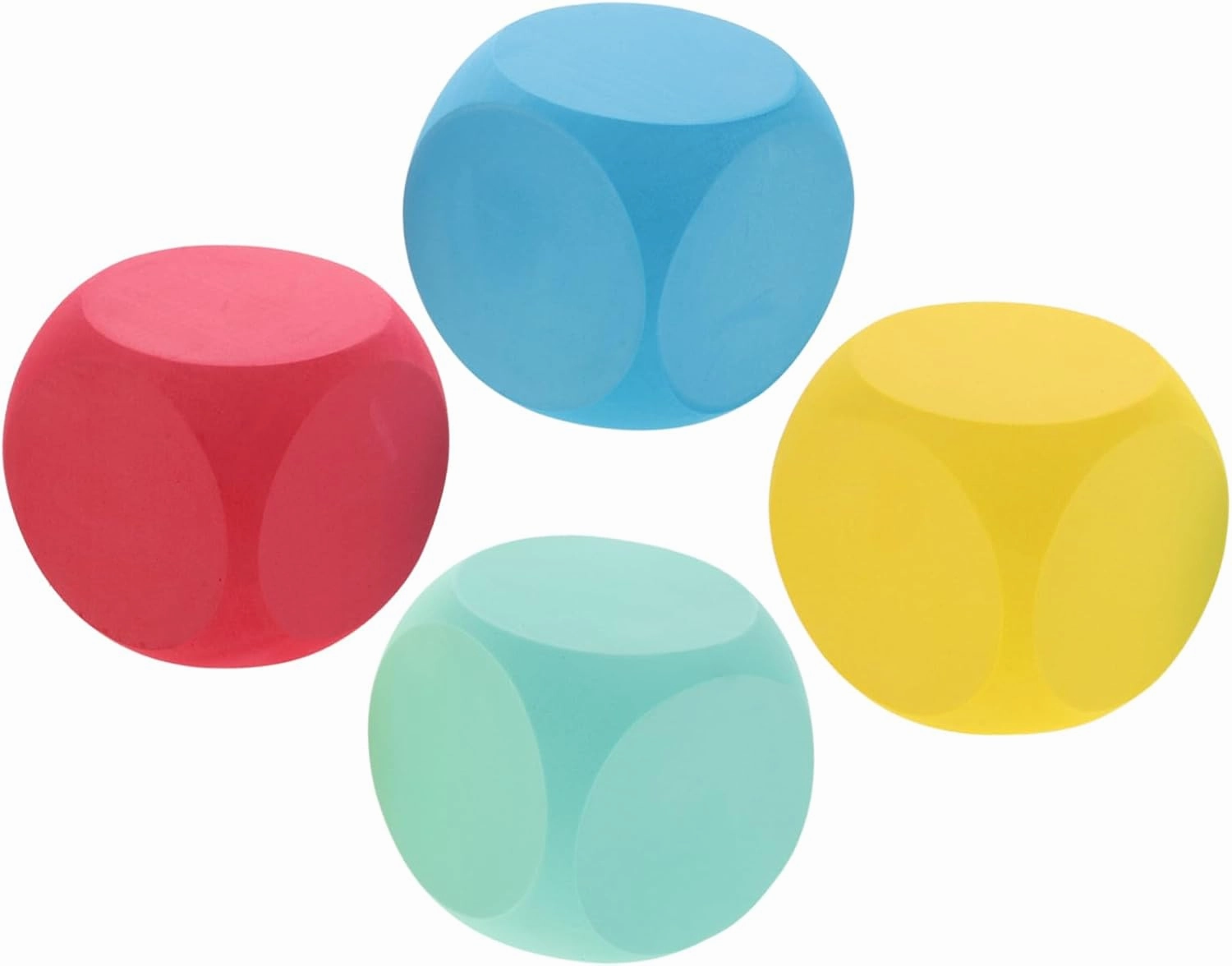 VICASKY Kids Foam Dice 4pcs Small Dice for Art Projects DIY Party Decorations Classroom Games Blank Surface for Creativity
