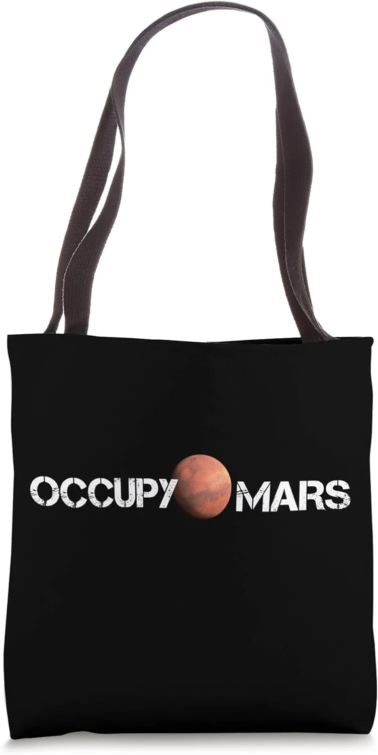 Vintage Occupy Mars Planet - The Explorer Space Colonization Tote Bag