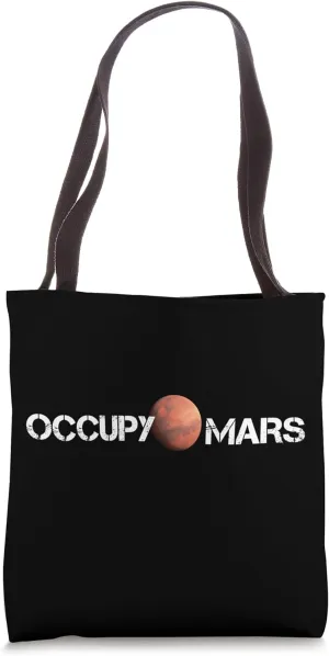 Vintage Occupy Mars Planet - The Explorer Space Colonization Tote Bag