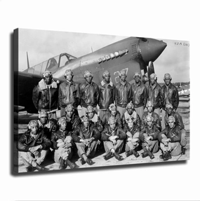 Vintage Tuskegee Airmen WWII African American US Army Black History Poster Canvas Picture Printing Wall Art Modern Aesthetic Decoration Suitable for Office Home Bedroom Gift (08×12inch-No Framed)