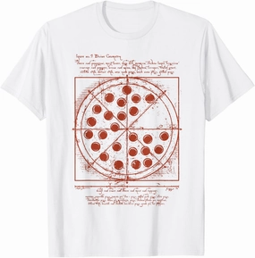 Vitruvian Pizza Tee Da Vinci Funny Movie Reference T-Shirt