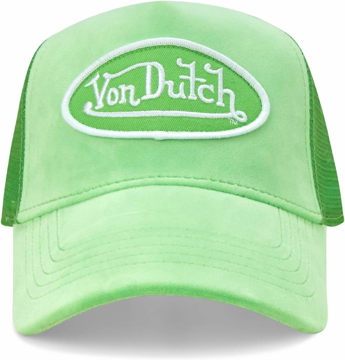 Von Dutch Unisex Trucker Hat - Plush Curved Bill Mesh Back Retro Classic Adjustable Snapback Baseball Cap for Men and Women