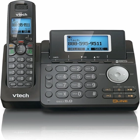 VTech DS6151-11 DECT 6.0 2-Line Expandable Cordless Phone   (3) DS6101-11 Accessory Handset, Black