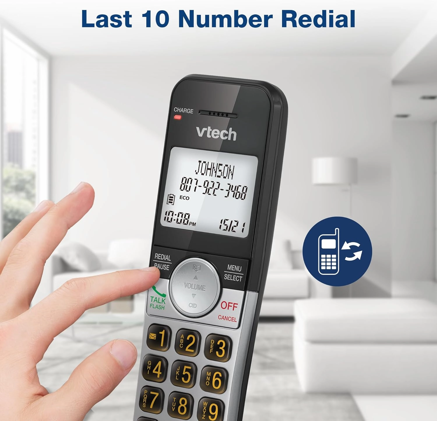 VTech VG231-4 Cordless Phone 4-Handset with Large Display and Big Buttons, DECT 6.0 with Caller ID/Call Waiting, Full Duplex Speakerphone, ECO Mode, Last 10 Number Redial, Easy to Use
