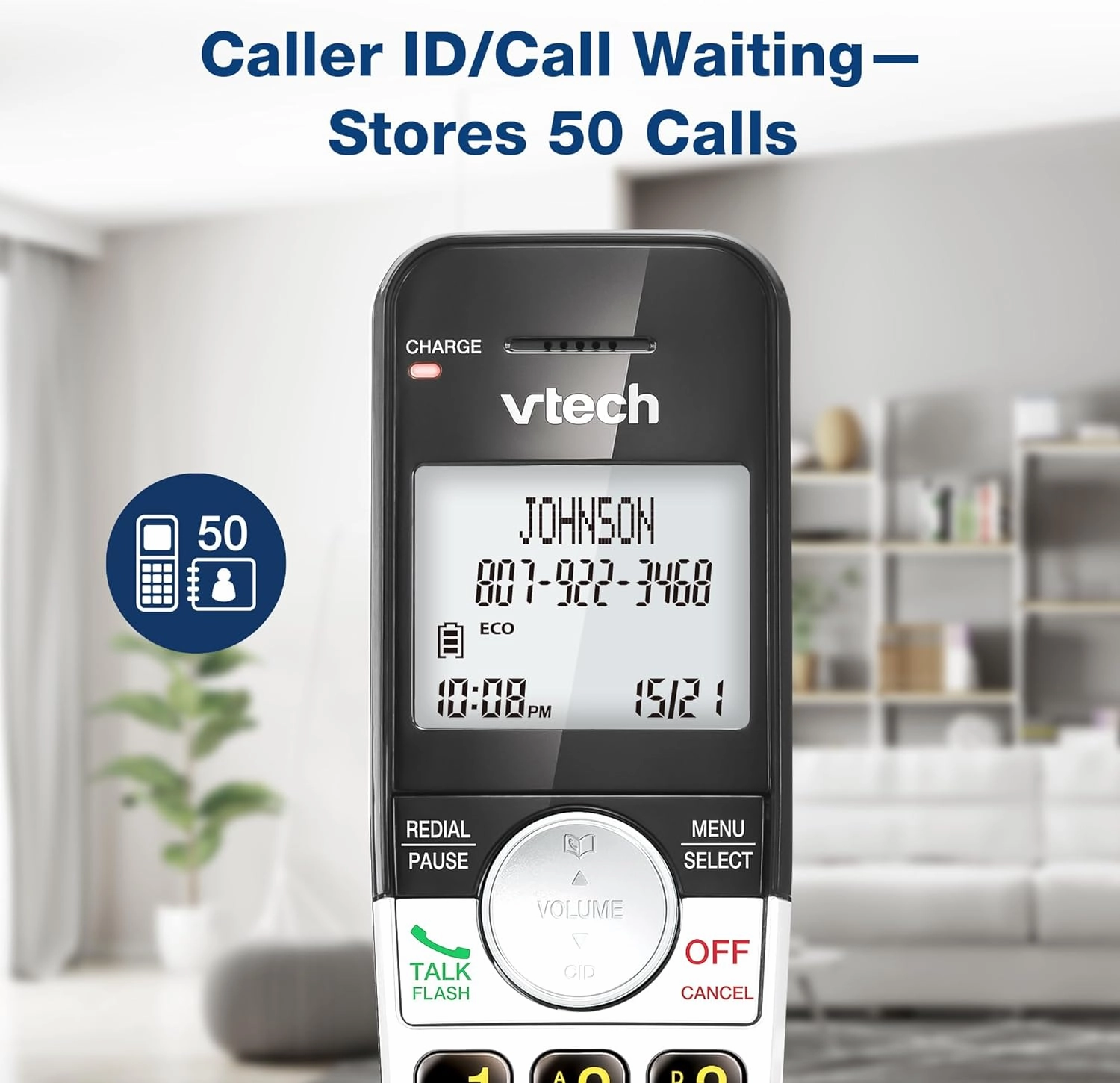 VTech VG231-4 Cordless Phone 4-Handset with Large Display and Big Buttons, DECT 6.0 with Caller ID/Call Waiting, Full Duplex Speakerphone, ECO Mode, Last 10 Number Redial, Easy to Use