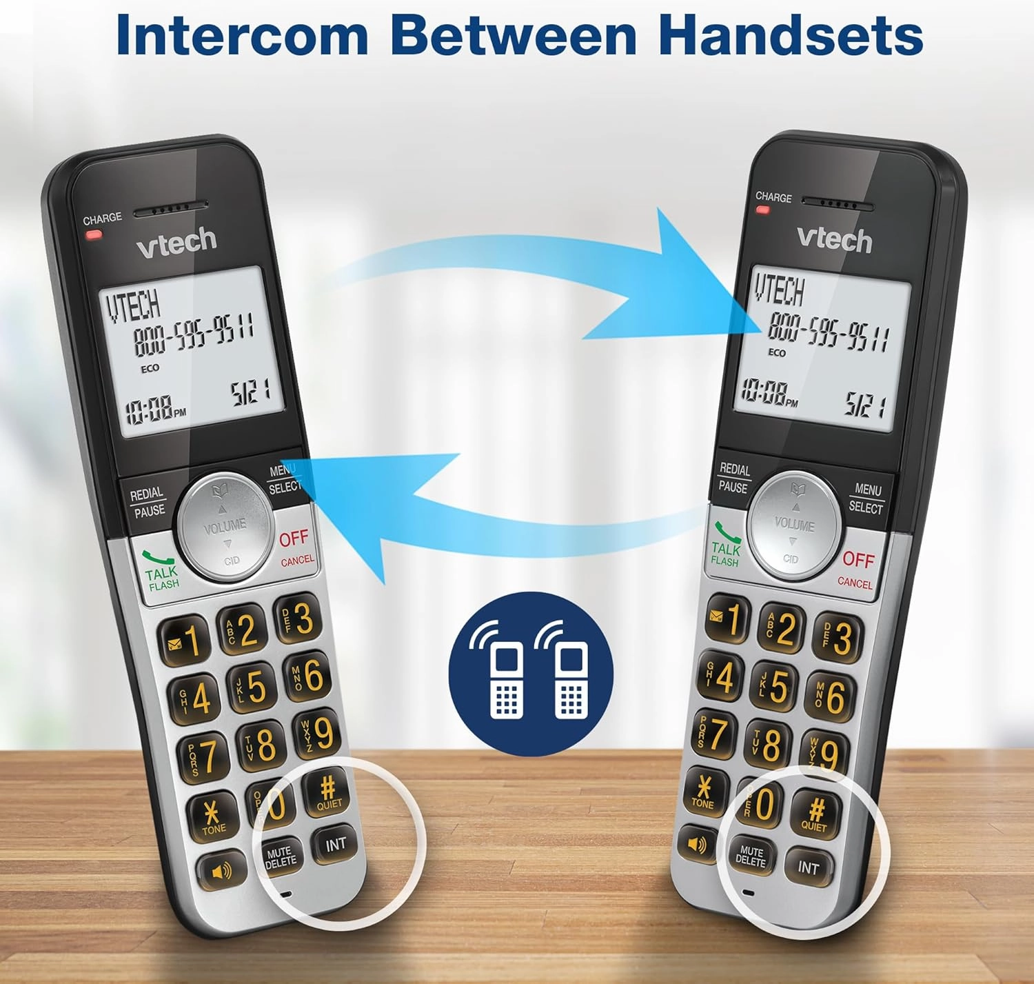VTech VG231-4 Cordless Phone 4-Handset with Large Display and Big Buttons, DECT 6.0 with Caller ID/Call Waiting, Full Duplex Speakerphone, ECO Mode, Last 10 Number Redial, Easy to Use