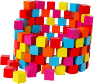 Wakauto 100PCS Colorful Educational Building Blocks Safe for Enhance Creativity Hands Skills and Color Recognition Early Learning