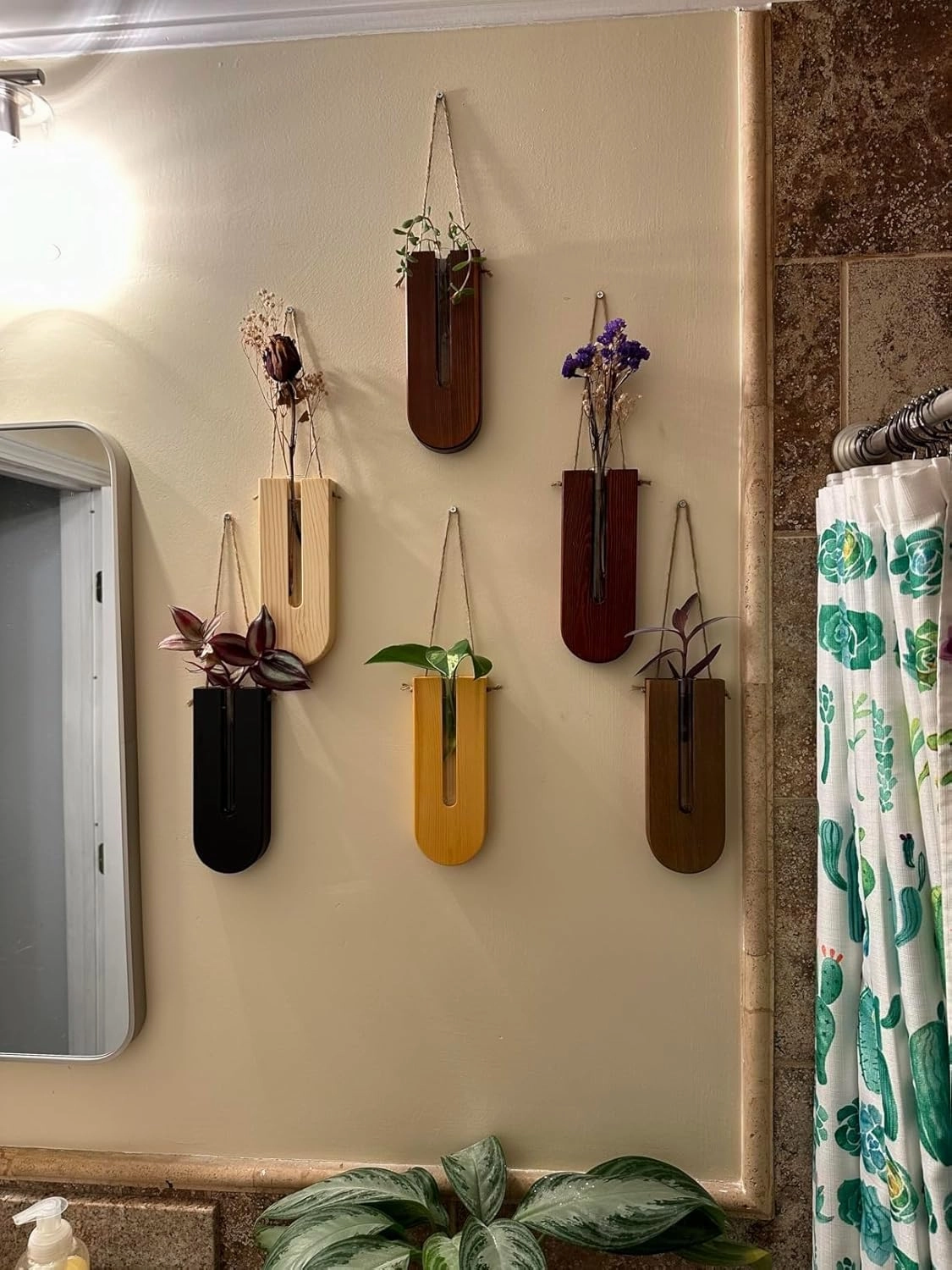 Wall Planters and Vase for Indoor Plants, Boho Wall Plant Holder, Indoor Propagation Station