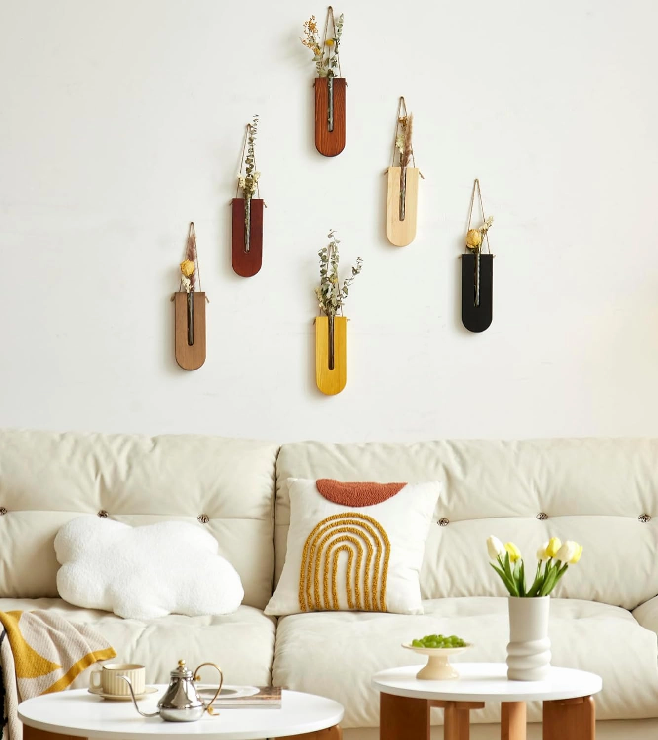 Wall Planters and Vase for Indoor Plants, Boho Wall Plant Holder, Indoor Propagation Station