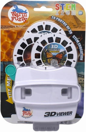 WARM FUZZY Toys STEM Viewfinder - Viewfinder for Kids & Adults, Classic Toys, Slide Viewer, 3D Reel Viewer, Retro Toys, Vintage Toys with 4 Reels - Contains 28 High Definition Educational 3D Images