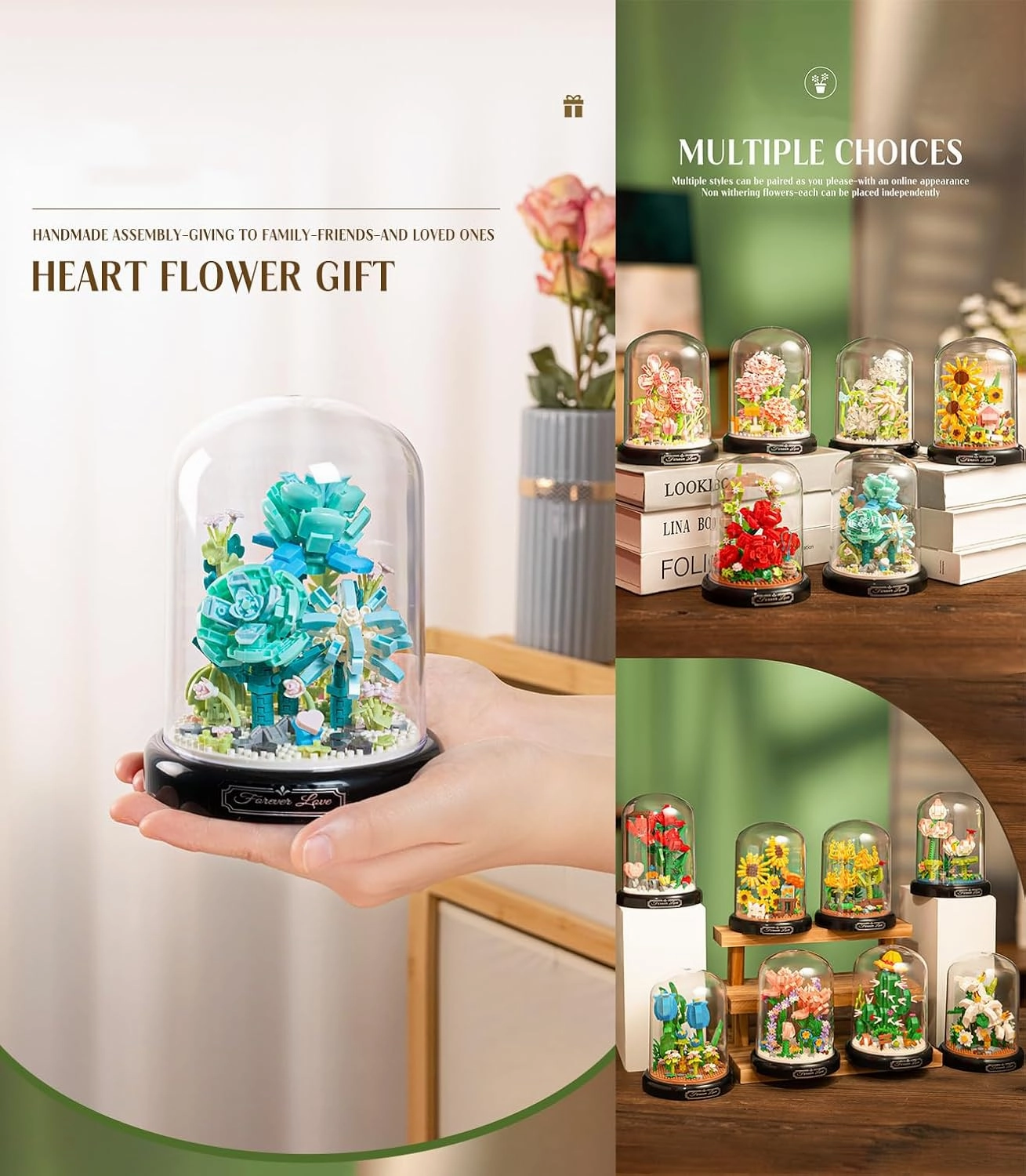 Warm Sunflower Home Bouquets Building Toy with Dust Cover - Creative Housewarming, Ideal Creative Toy Gift for Moms and Women