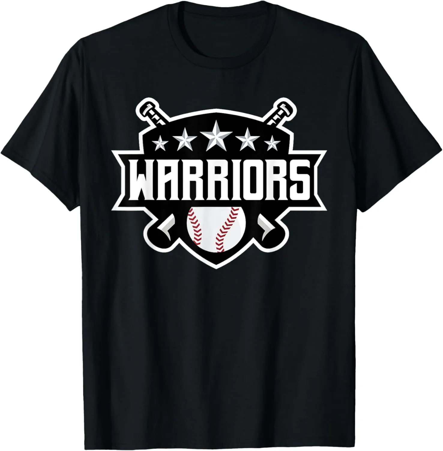 Warriors Baseball Sports Game Day Spirit Print Stars Mom Dad T-Shirt