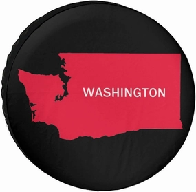 Washington State Map Portable Spare Tire Cover Sun Rain Snow Wheel Protector Case Universal Car Accessories 26inch