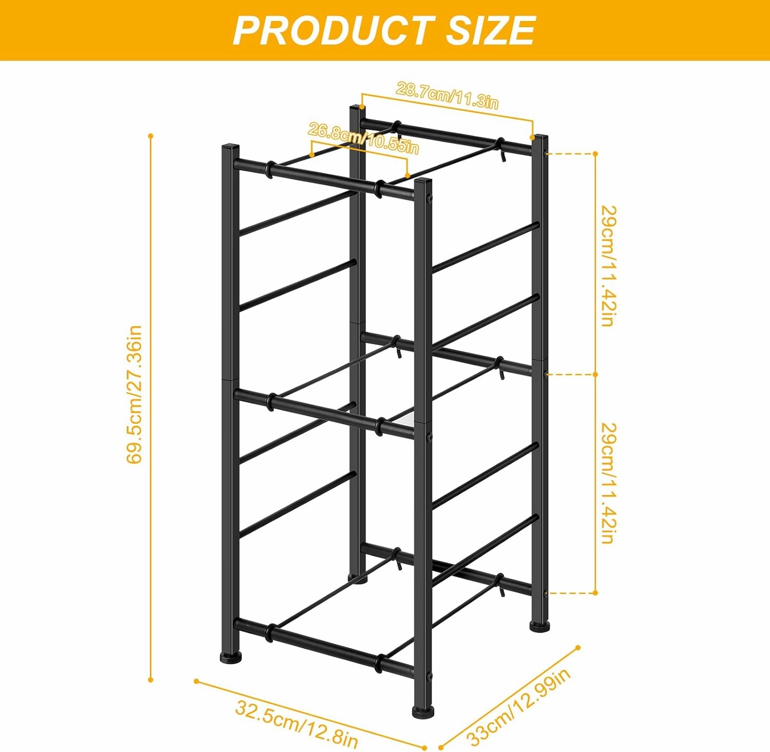 Water Jug Holder Stand 5 Gallon, Heavy Duty Bottle Storage Organize 3 Tier Detachable Water Dispenser Rack with 3 Slots for Gallon Jugs Home Living Room Office