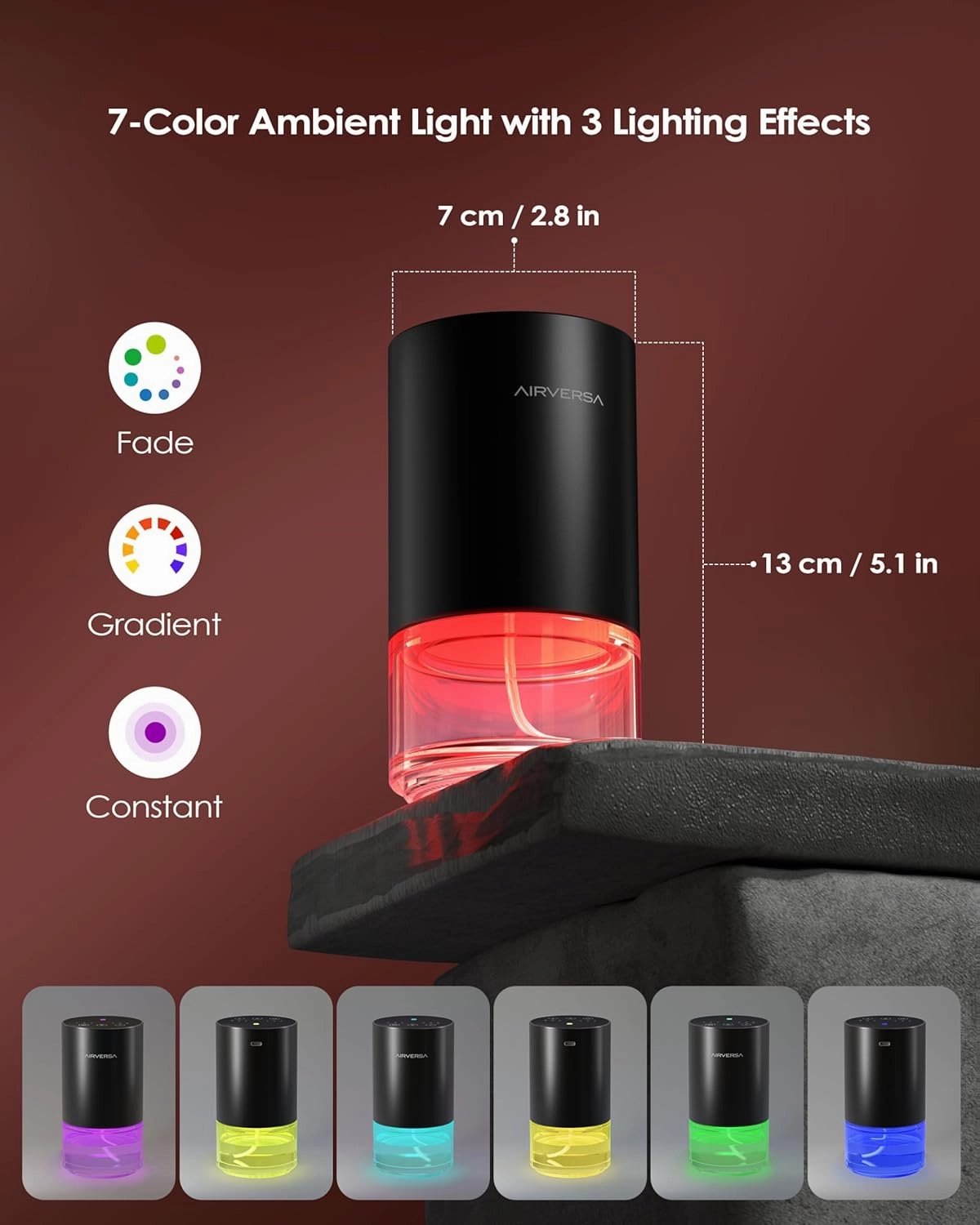 Waterless Essential Oil Diffuser Starter Kit with 30mL Hotel Scent Essential Oils Inspired of Ritz Carlton, Battery Operated Mini Scent Air Machine Portable Diffuser for Home Car Office, Black AN9