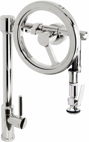 Waterstone 5130-CD Endeavor Wheel Pulldown Lever Sprayer Faucet Chardonnay
