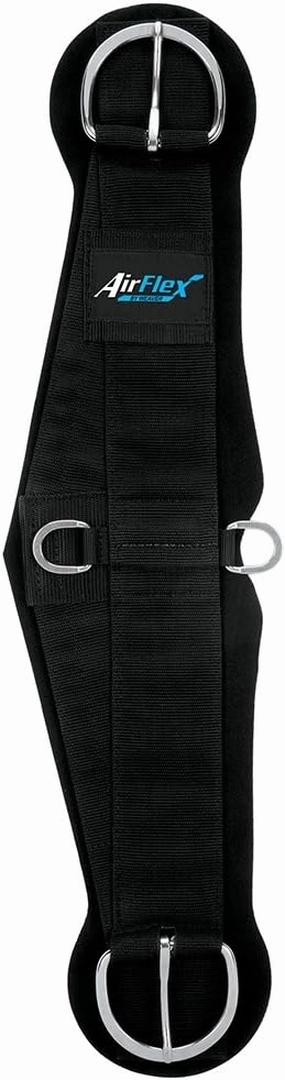 Weaver Equine AirFlex ‎Roper Horse Cinch, Anti-Slip Nylon Webbing Saddle Cinch Girth with Smart Cinch Buckle, Western Horse Riding Supplies, Black