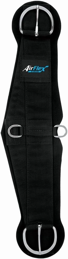 Weaver Equine AirFlex ‎Roper Horse Cinch, Anti-Slip Nylon Webbing Saddle Cinch Girth with Smart Cinch Buckle, Western Horse Riding Supplies, Black