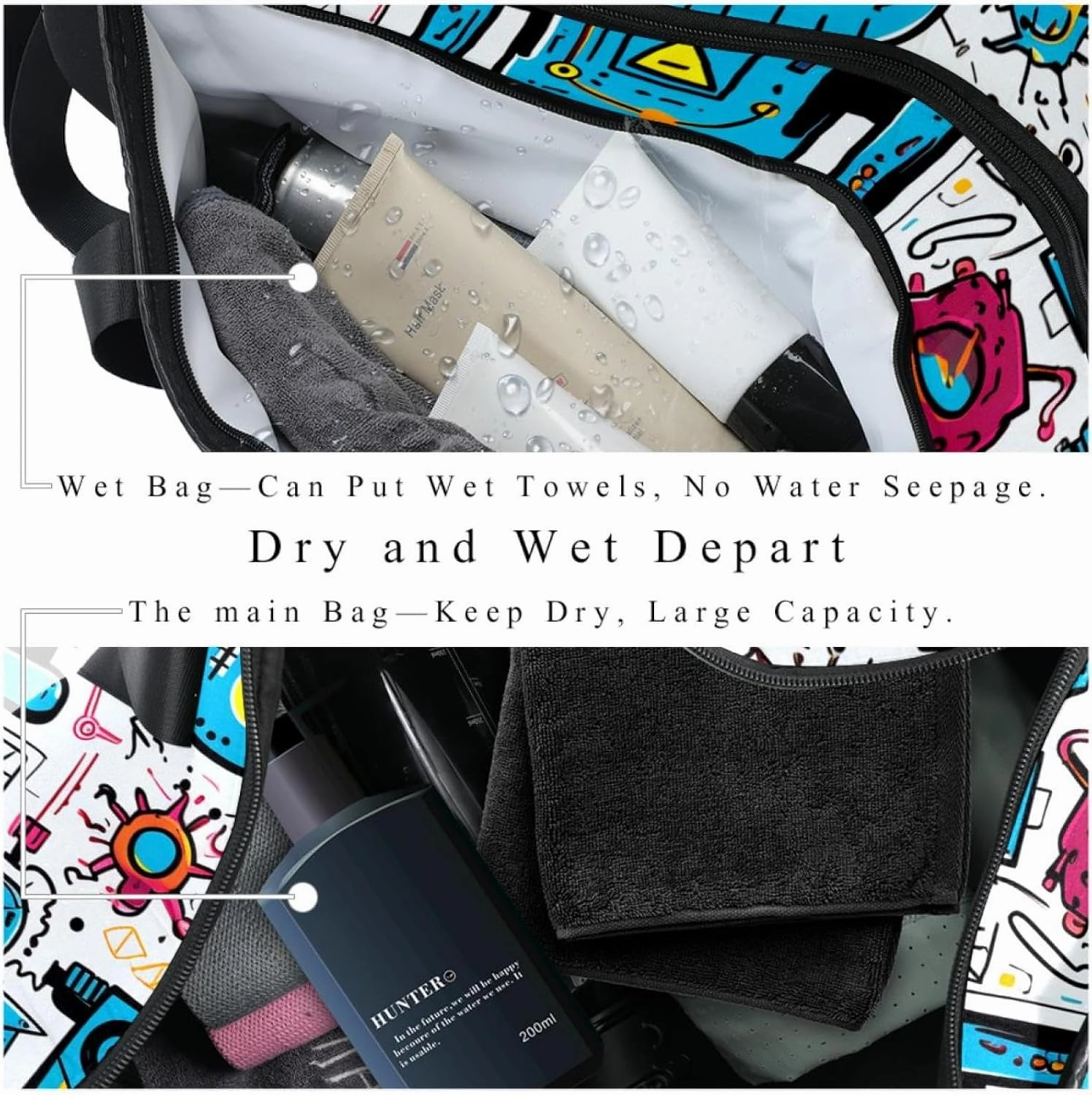 Weekender Travel Bag,Small Gym Bag,Science and Funny Robots,Gym Duffle Bag
