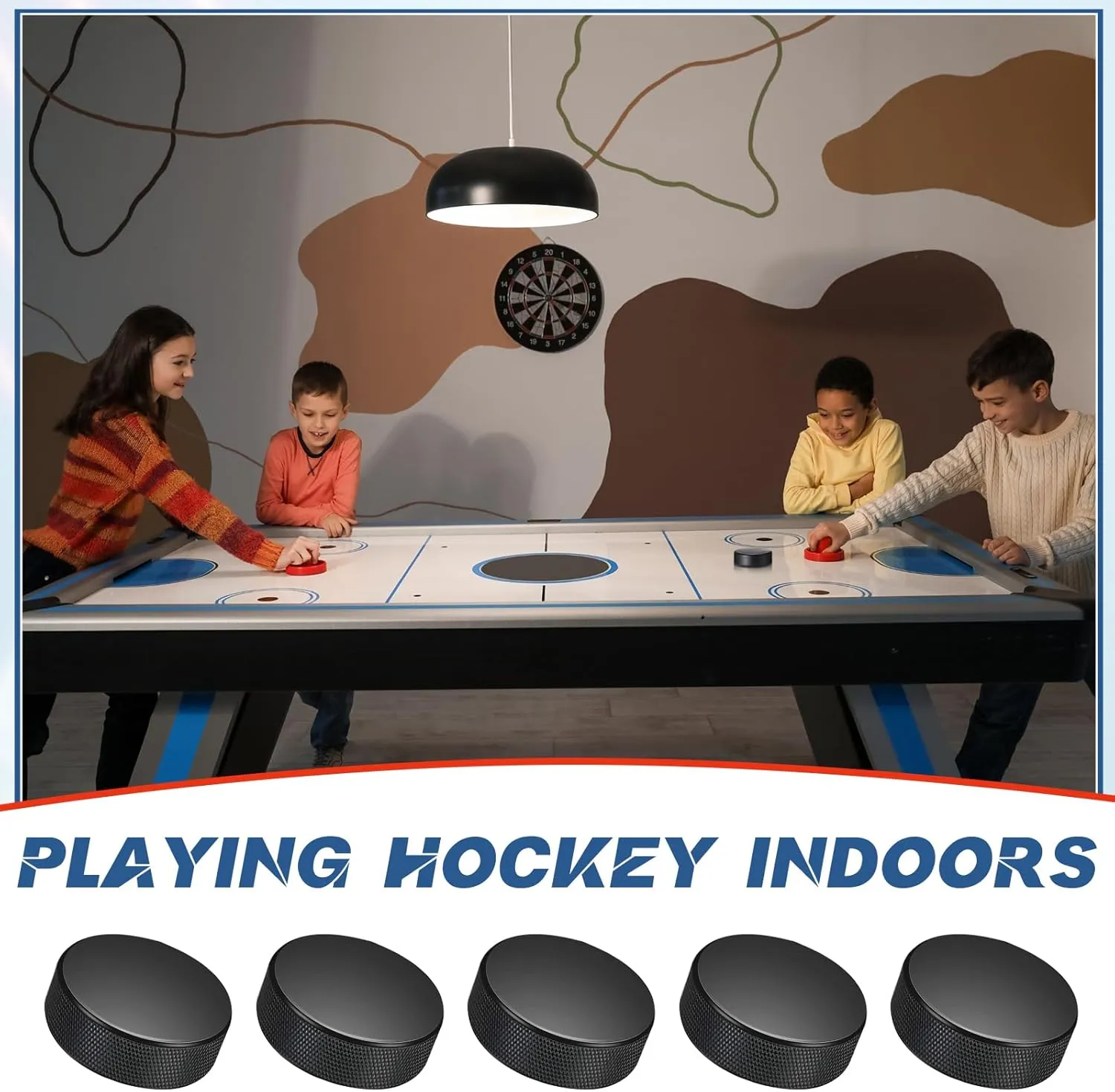 Wettarn 3" Sport Foam Ice Hockey Pucks Mini Indoor Knee Hockey Pucks with Mesh Bag for Kids Adults Practicing and Classic Training, Safe Official Regulation Size
